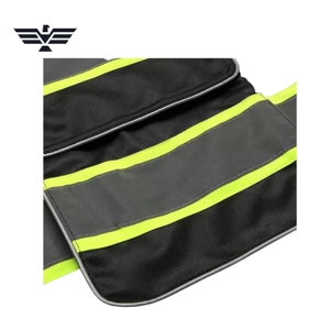 Gilet de sécurité unisexe haute visibilité personnalisé, grande taille, en polyester, avec poches réfléchissantes et bandes imprimées en sérigraphie - Product Image 3