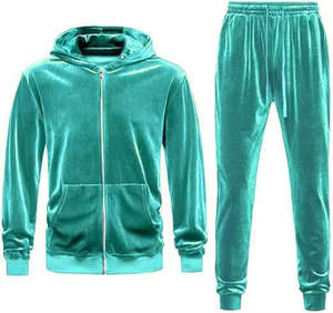 Ensemble de survêtement en velours pour homme, veste à capuche zippée chaude d'hiver, ensemble de jogging, vêtements de sport décontractés pour l'extérieur - Product Image 5