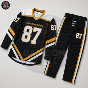 Comfortable Team Uniform Breathable Sublimation Hockey Apparel Professional Training Wear Custom Ice Hockey Jersey and Pant Set - Product Image 3