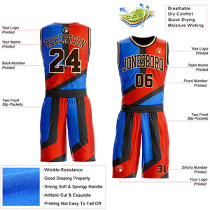 Conjunto de camiseta de baloncesto personalizada para hombre, sin mangas, con estampado de rayas por sublimación, transpirable, con cuello redondo, kit de ropa deportiva para adultos - Product Image 5
