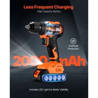Kit perceuse-visseuse sans fil 1/2 pouce, batterie lithium, double vitesse, moteur sans balais, personnalisable, support OEM, max 13 mm