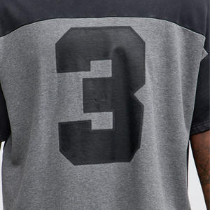 Camiseta de algodón 100% para hombre, de marca privada OEM, estilo oversize con bloques de color, hombros caídos, estilo casual urbano, estampado de 3 números, proveedor de EE. UU. - Product Image 5