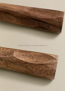 4 PCS Couteau Fourchette Cuillère Or Couverts Manche en Bois Acier Inoxydable Couverts Pour Hôtel & Restaurant - Product Image 4