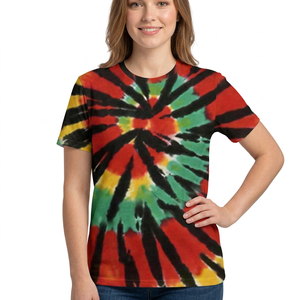 T-shirt à manches courtes pour homme, coupe classique, col rond, design tricoté décontracté avec motif imprimé en spirale coloré - Product Image 3