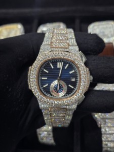 Reloj de Acero Inoxidable con Diamantes Moissanite Personalizado de IndianExporter, Estilo HipHop, Lujoso, Automático, Unisex - Product Image 4