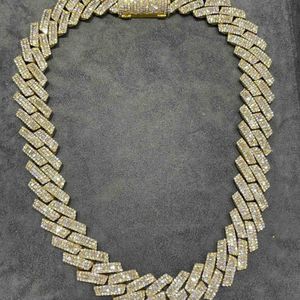 Collar de moissanita VVS de 18 mm, cadena cubana de moissanita, collar de plata de ley con incrustaciones de circonitas, estilo hip hop, cubano de Miami. - Product Image 5