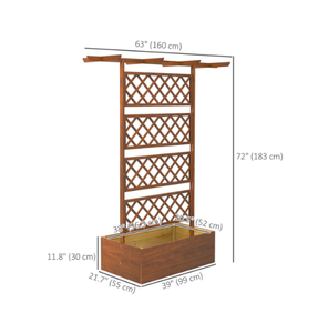 Large Handcrafted Outdoor Wooden Garden Trellis <b>Planter</b> <b>Box</b> with Climbing Frame for Flowers and Vines from Made in VietnamA - Product Image 2