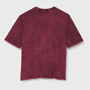 เสื้อยืดผู้ชายสไตล์วินเทจทรงโอเวอร์ไซส์ สีซีดจาง ผ้าคอตตอนหนา 100% สตรีทแวร์ พิมพ์ลายพัฟ ตัดขอบดิบ สีพื้น ผ้าเจอร์ซีย์ลำลอง - Product Image 2