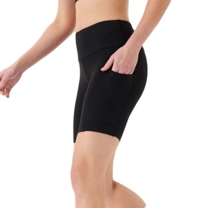 Shorts de yoga solides personnalisés par le fabricant, qualité supérieure, taille haute pour femmes, compression respirante, séchage rapide, sans couture, élastique - Product Image 3