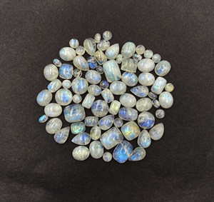 Natural Multi Fire Rainbow Moonstone Mix Shape Cabochon Loose Gemstone Lot 4-14 MM 100 CT Rainbow Moonstone For Jewelry Making - Product Image 4