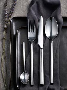 Ensemble de couverts professionnels en acier inoxydable noir fini, cuillère, fourchette, couteau, vaisselle de qualité supérieure - Product Image 3