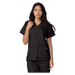 Ensembles de blouses médicales unisexes à col en V, manches courtes, couleur unie, mélange polyester-coton, tissu respirant, coupe décontractée, poches, usage hospitalier - Product Image 3