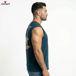Custom Logo Polyester Knit <b>Tank</b> <b>Top</b> Summer Sporty Style Breathable Quick Dry Anti-Pilling Loose Design Sleeveless Vest - Product Image 2