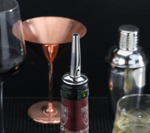 Henry Foodservice Easy To Use Dinnerware Stainless Steel <b>Wine</b> <b>Stoppers</b> Metal Olive Oil Bottle Pourer - Product Image 3