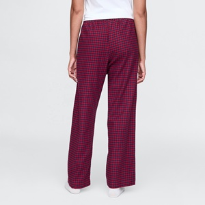 Pantalon de pyjama d'été respirant et confortable pour femme, à carreaux rouges et noirs, avec poches, en polyester-coton extensible, grande taille - Product Image 4