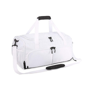 White Oxford Duffle <b>Bag</b> with Adjustable Strap Large Capacity Zipper Closure Gym Sport Travel <b>Bag</b> Unisex Multipurpose Duffle <b>Bag</b> - Product Image 1