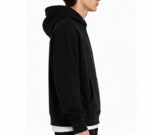 Sweat-shirt à capuche de luxe noir pour homme, coupe oversize, en coton épais, style streetwear hiver, chaud et tendance - Product Image 4