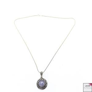 Pendentif en argent 925 plaqué or avec calcédoine bleue naturelle, bijoux en pierres précieuses pour femmes, fournisseur en gros du Rajasthan, fabricant - Product Image 5