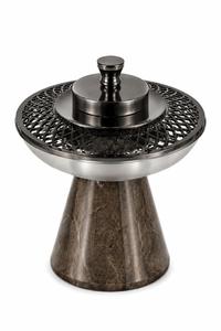 Brûleur d'encens Bakhoor artisanal écologique, base en résine, dessus en acier inoxydable, moderne, arabe, indien, aromatique - Product Image 3