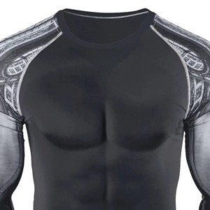 Custom Logo Printed Full Sleeve O Neck Men MMA Rash Guard New Arrival 2025-26 Custom Made Professional Men Rash Guards - Product Image 4