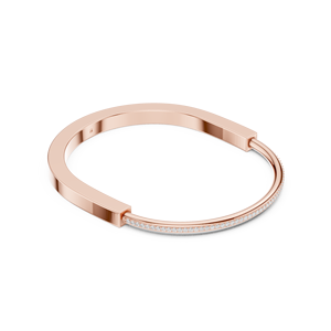 18K Rose Gold Lab Grown Diamond Luxury Rose Gold CZ Diamond Open Cuff Bracelet for <b>Men</b> Women Stainless Steel Minimalist <b>Bangle</b> - Product Image 3