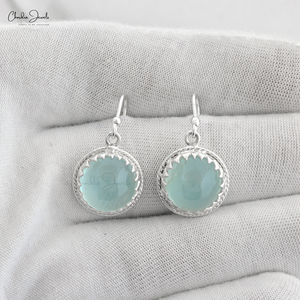 Pendientes Listos para Enviar, con Aguamarina Genuina en Engaste de Bisel, Colgantes de Plata de Ley 925, Regalo para Damas de Honor - Product Image 5