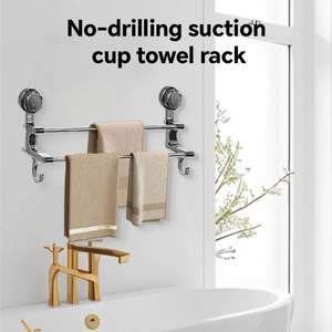 Gancho de toallero de Metal para colgar en la pared no perforado, ventosa de 1 pieza, organizador de baño, accesorios de decoración del hogar - Product Image 1