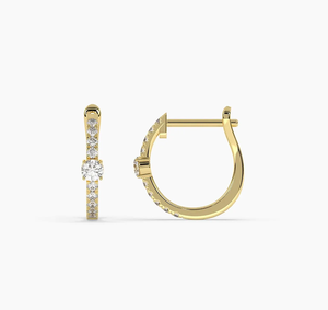 Custom 14KT Gold Lab Created Diamond Vintage <b>Stud</b> <b>Earrings</b> IGI Certified Gold Women <b>Fine</b> Jewelry Anniversary Party Gift - Product Image 1