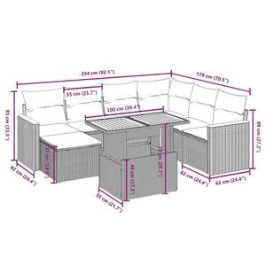Ensemble de canapés de jardin blanc crème et noir - Product Image 3
