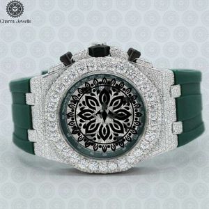 Montre de luxe pour homme Charm Jewels, boîtier en acier inoxydable de 40 mm, mouvement mécanique analogique en verre, résistance à l'eau 10 bars, date automatique, fonction push - Product Image 1