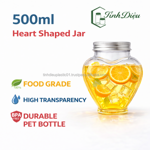 Pot à boisson en PET vierge de qualité supérieure de 500 ml, transparent, de qualité alimentaire, avec couvercle à vis en aluminium pour boissons lactées - Product Image 5