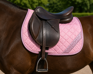 Tapis de selle équestre premium durable en néoprène matelassé fin, coton pailleté, rembourré de mousse 18 mm, pour dressage western et tout usage - Product Image 4