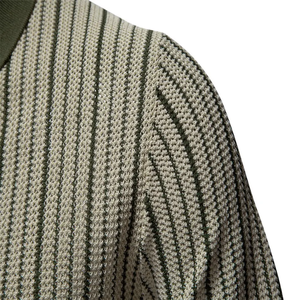 Camisa POLO de manga corta de punto, estilo veraniego para hombre, con botones, a rayas, moderna, versátil y transpirable - Product Image 4
