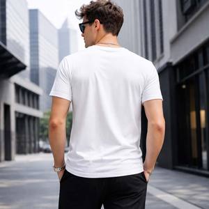 Camiseta Blanca Lisa de Punto para Hombre, Transpirable, de Secado Rápido, Holgada, Informal, para Gimnasio, Deportes, Camiseta Básica de Verano - Product Image 2