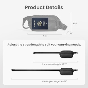 Sac bandoulière léger avec protection RFID, sangle réglable, résistant à l'eau, pour les voyages, les trajets quotidiens et les activités de plein air - Product Image 3