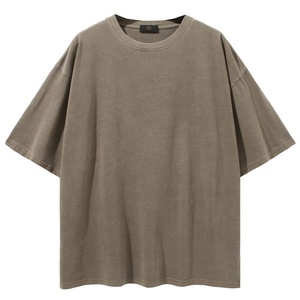 T-shirt unisexe oversize en coton délavé effet soleil, coupe carrée streetwear vintage décontracté, épaules tombantes, style quotidien décontracté - Product Image 5