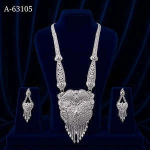 22K Gold Plated Bridal Jewelry Set with Long Necklace and Earring Set Zircon Trendy Engagement/Wedding/Party/<b>Gift</b> A-63102 - Product Image 3
