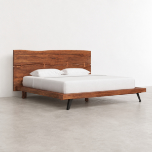 Cama Moderna de Madera de Teca de Indonesia, Tamaño King, Estructura de Madera Maciza, Muebles de Dormitorio para Villa - Product Image 1