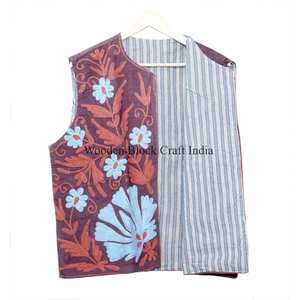 Chaqueta de Botones con Diseño Floral Vintage para Mujer, Otoño Invierno, Hecha a Mano, 100% Algodón, Chaleco Bordado con Diseño Floral para Mujer - Product Image 5