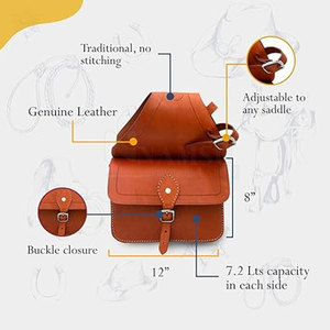 Nuevas Bolsas de Cuero de Alta Calidad para Sillín de Caballo, Teñidas en Color Liso, con Logotipo Personalizado, Servicio OEM Disponible - Product Image 5