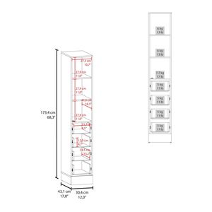 Mobiletto Vanguard in lino con quattro cassetti e tre ripiani, bianco, per bagno - Product Image 3