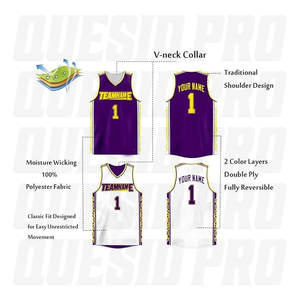 Camiseta de Baloncesto de Poliéster Sublimado, Antiencogimiento, Secado Rápido, MOQ Bajo, para Adultos, Ropa Deportiva OEM, Camisetas - Product Image 2