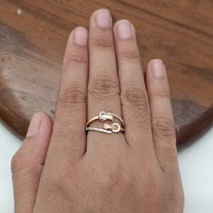 18K Solid Gold Diamond Open Wrap <b>Ring</b> Modern Nail Inspired Design Pave Set <b>Statement</b> <b>Ring</b> for Women Elegant Party Finish Gift - Product Image 2