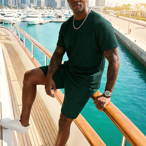 Conjunto Deportivo de Verano para Hombre, Tejido Transpirable, 2 Piezas, Camiseta de Manga Corta con Logotipo y Pantalones Cortos, Secado Rápido, Ropa Deportiva Informal - Product Image 6