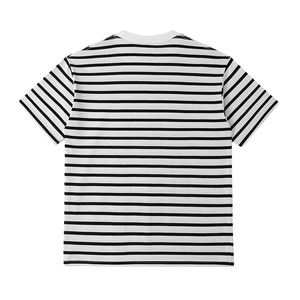 Camiseta de Punto de Manga Corta con Cuello Redondo para Hombre, Color Blanco y Negro, Corte Regular, Informal, de Algodón, 320 g, Teñido Liso, KATBROS INDUSTRY - Product Image 4