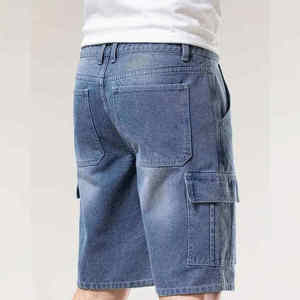 Shorts en jean décontractés pour hommes, 100% coton, de haute qualité, personnalisés, mode estivale, vêtements d'extérieur - Product Image 2