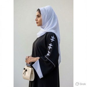 อาซิซา แฟชั่น ดรีม เสื้อคลุมอาบายะผ้าชีฟองสำหรับผู้หญิง คอสูง ทรงเอไลน์ เอวเข้ารูป ผ้าโพลีเอสเตอร์ 100% สำหรับงานกลางคืน/งานทางการ - Product Image 3