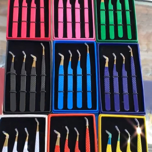 Pince à épiler inclinée en acier inoxydable OEM ODM pour faux cils, haute précision, durable, ensemble d'outils de maquillage pour cils fins - Product Image 5