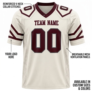 Maillot de football américain à manches courtes en polyester, uniforme personnalisé avec impression par sublimation, usine OEM - Product Image 6