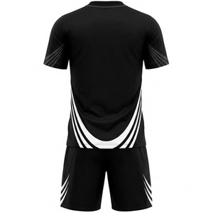 Ensemble d'uniformes de handball personnalisés haut de gamme pour hommes, col rond noir, en polyester/coton, anti-humidité, vêtements de sport d'équipe personnalisés - Product Image 2